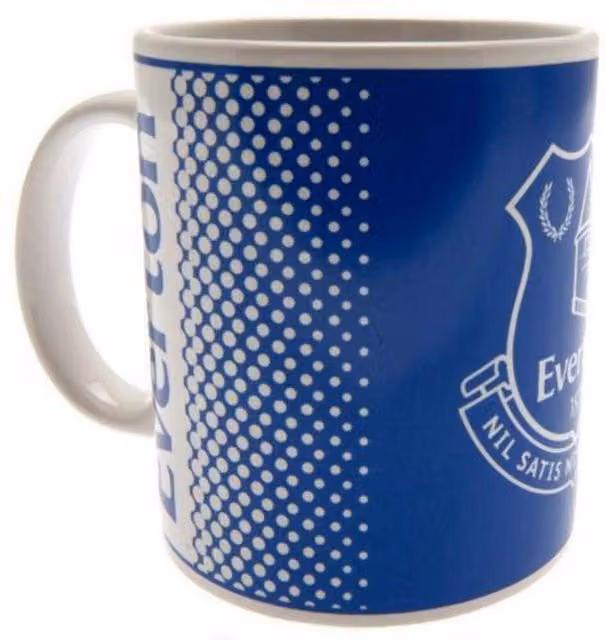 Everton FC Fade Crest Ceramic Mug in Blue and White