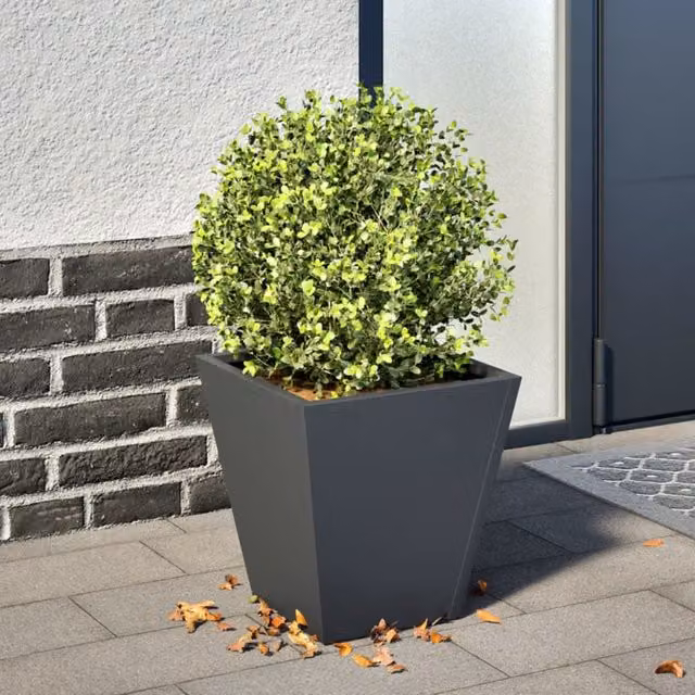 Berkfield Home Steel Garden Planter Tub in Anthracite and Black, W/D/H: 30 x 30 x 30 cm – 1