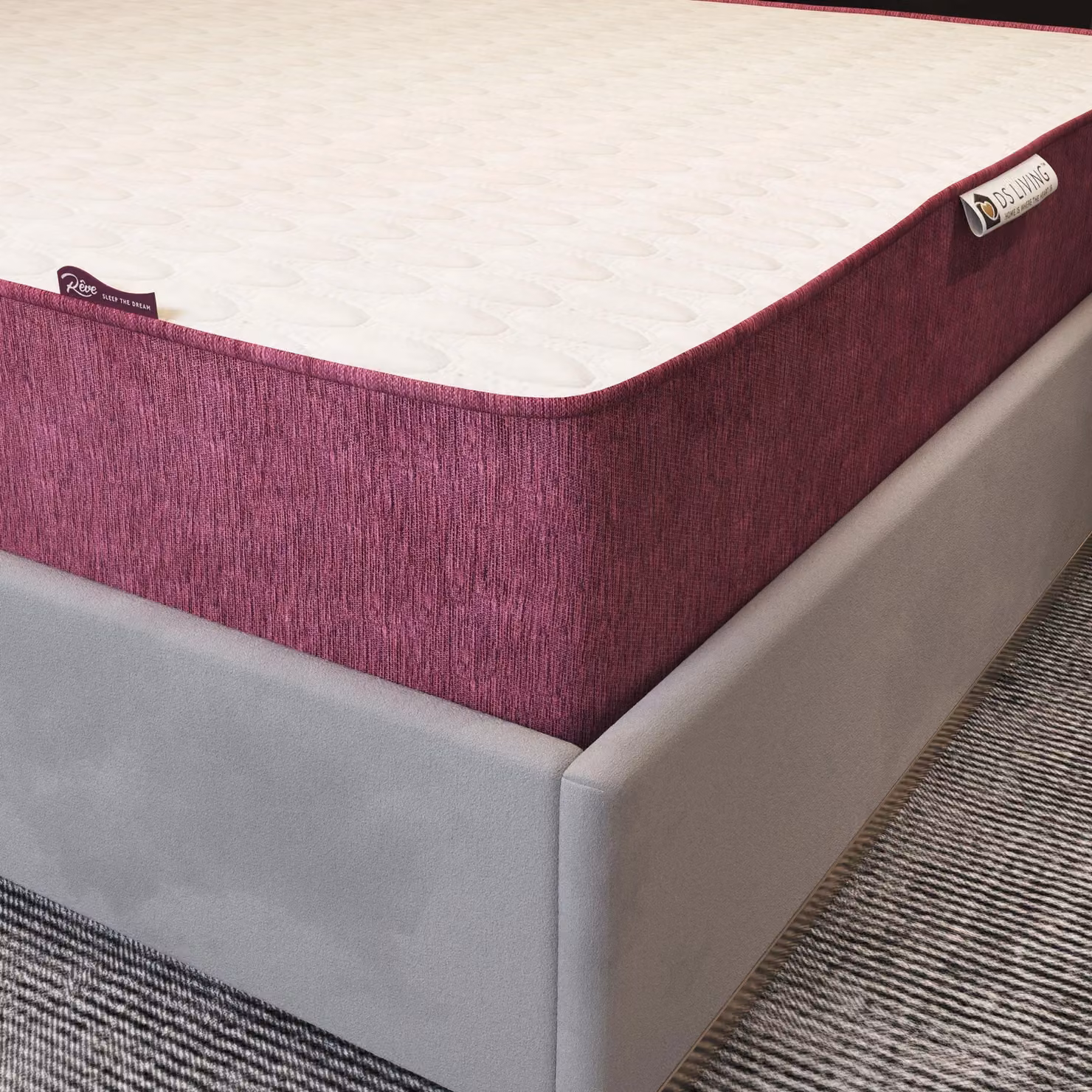DS Living Reve Garnet Hybrid Gel-Flex Memory Foam Mattress in Red, W/D/H: 90 x 190 x 25.4 cm – 3