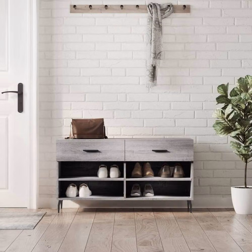 Berkfield Home Grey Sonoma Shoe Bench W/D/H: 102 x 35 x 55 cm – 2