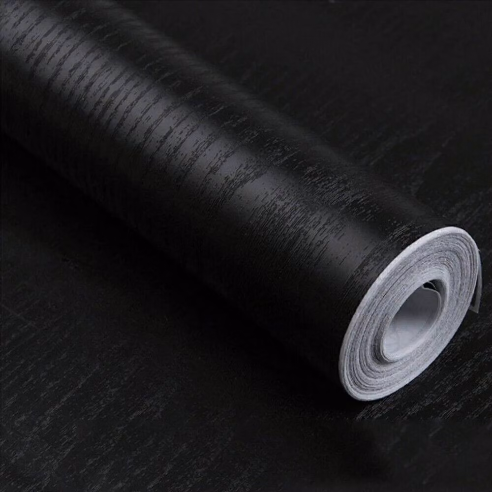 NESTLUNE Black Wood Grain Effect Self Adhesive Vinyl Wrap Wallpaper, W: 100 cm, H: 15 cm – 2