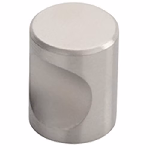 Loops Brushed Stainless Steel Cylindrical Cupboard Door Knob in Silver
