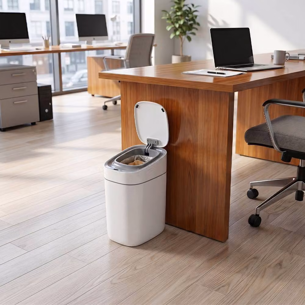Toque Smart Slim Sensor Rubbish Bin with Silent Lid, White – 2