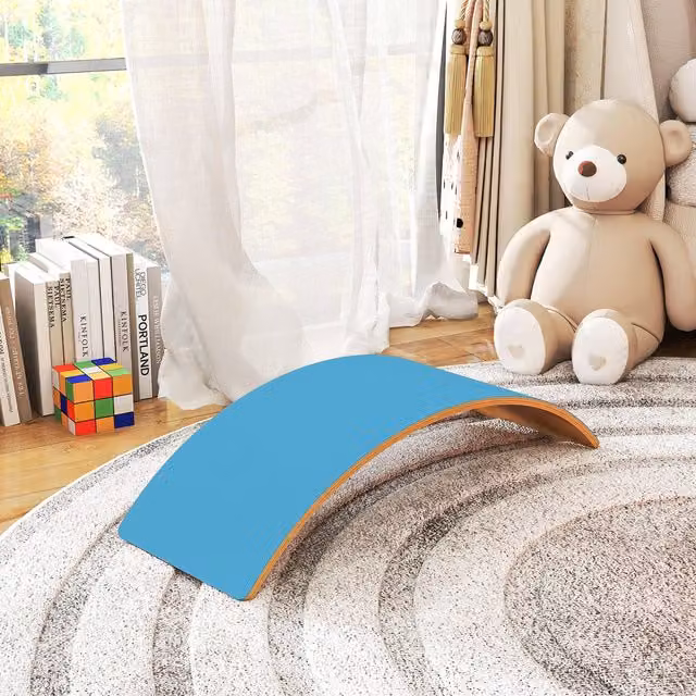 AIYAPLAY Wooden Balance Board with Felt in Blue