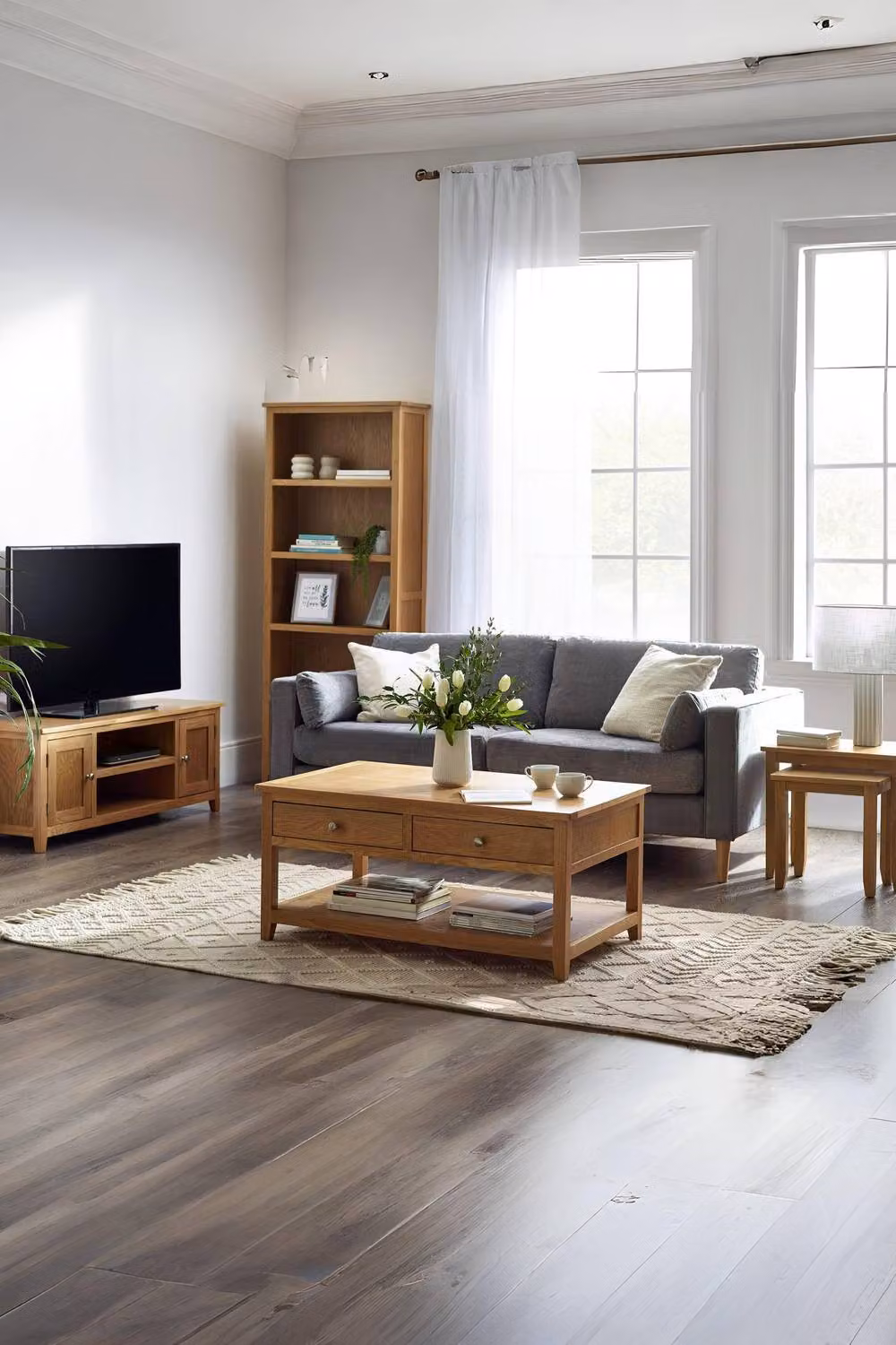 Julian Bowen Mallory Oak Coffee Table with 2 Drawers, W/D/H: 110 x 50 x 65 cm – 4