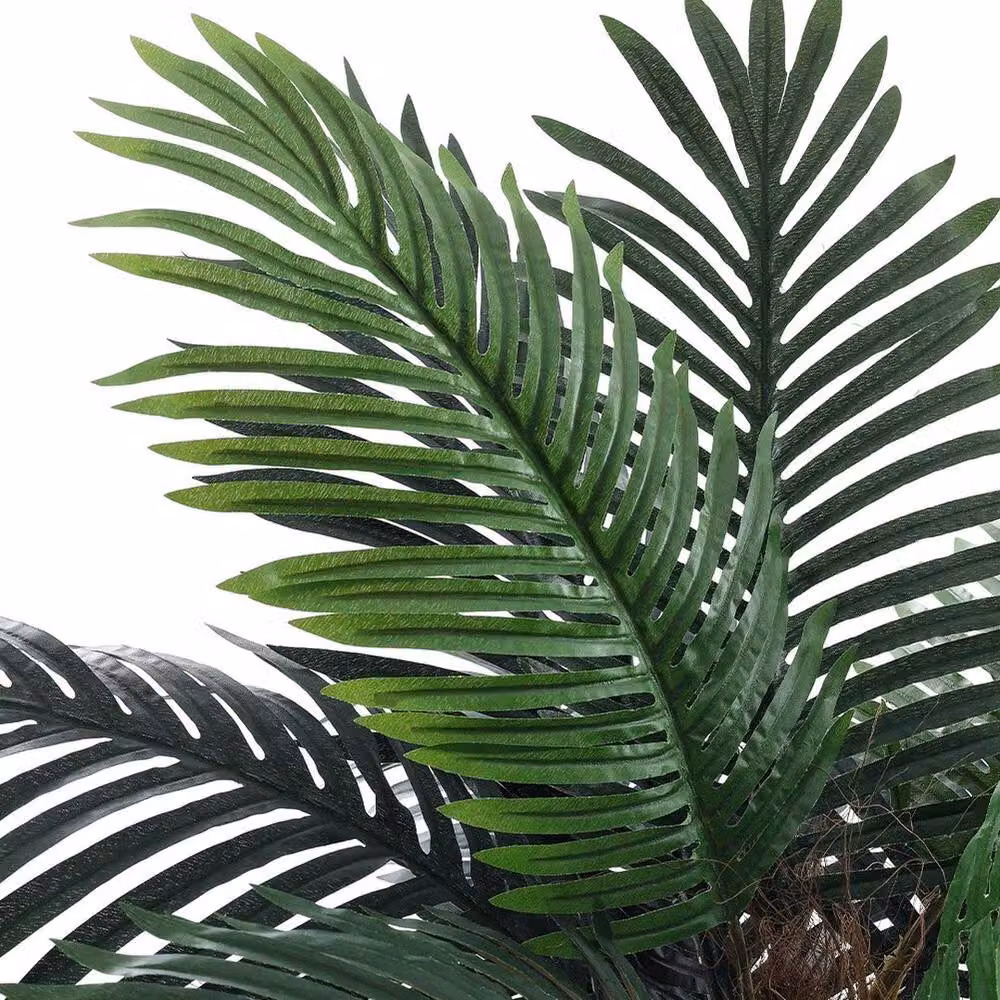 FLAVORA Realistic Artificial Green Palm Tree with Pot for Tabletop Display – 3