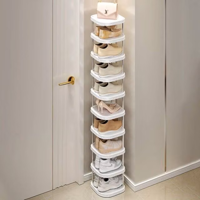 FORGEVIO 10-Tier Shoe Rack Organiser in White