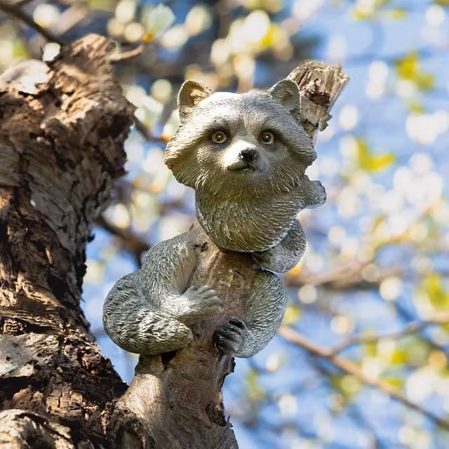 Marco Paul Raccoon Tree Peeker Grey Resin Hanging Animal Ornament – 1