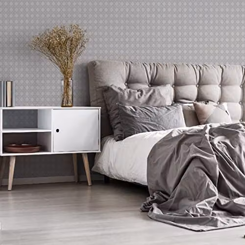 Superfresco Easy Rattan Geometric Grey and White Wallpaper with Modern Abstract Octagon Design – 2