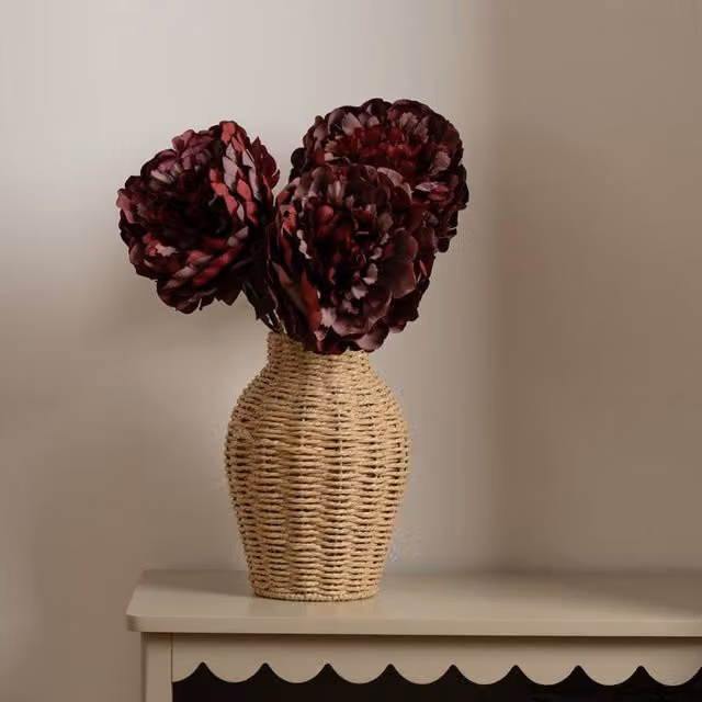 Scottish Everlastings Ltd Red Peony Stem Pack of 3, Height: 62 cm