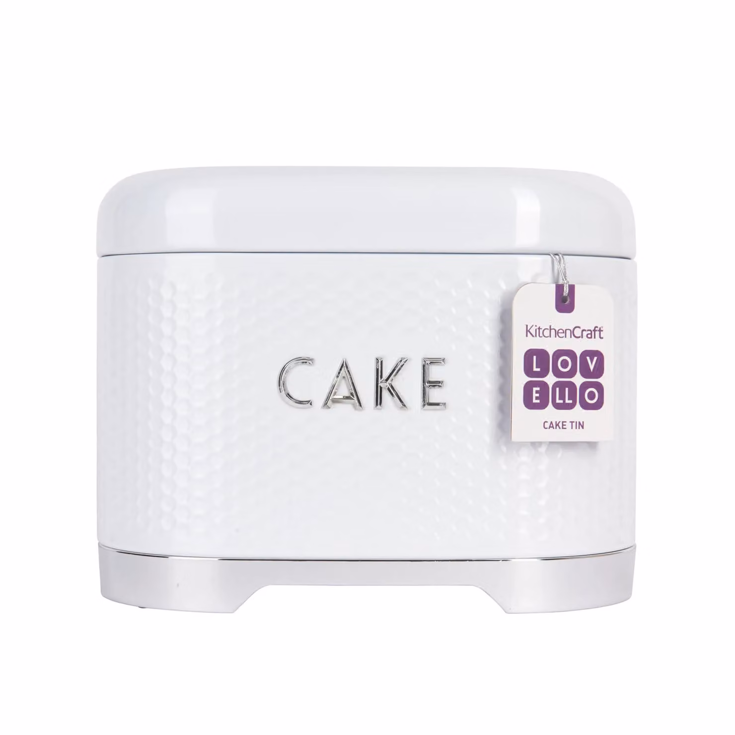 Lovello Cake Tin with Hinged Lid and Metallic Base in Ice White Vintage – 3