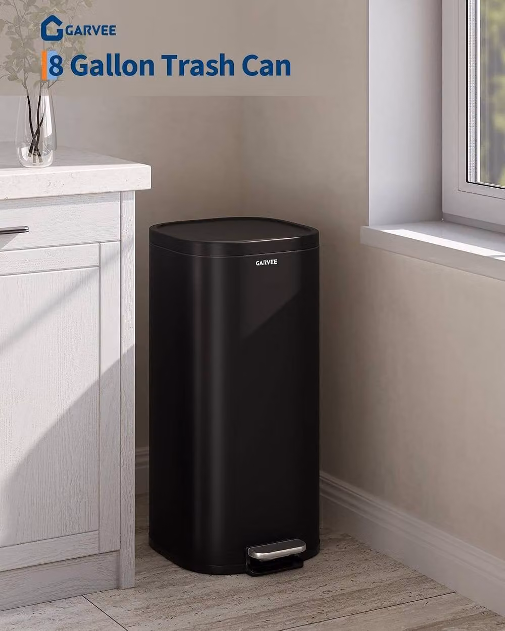London Boutique 30L Stainless Steel Pedal Bin with Soft Close Lid and Removable Inner Bucket, Black – 2