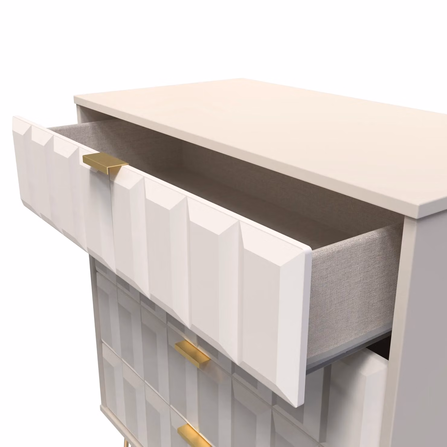 Ready Assembled 2 U Metro 4 Drawer Chest in Beige and Gold – 2
