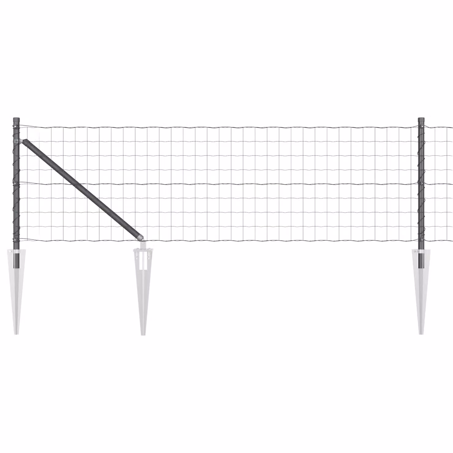 Berkfield Home Euro Fence with 7 Spike Posts, Galvanised Steel, Grey and Silver, W: 10 m, H: 0.6 m – 2