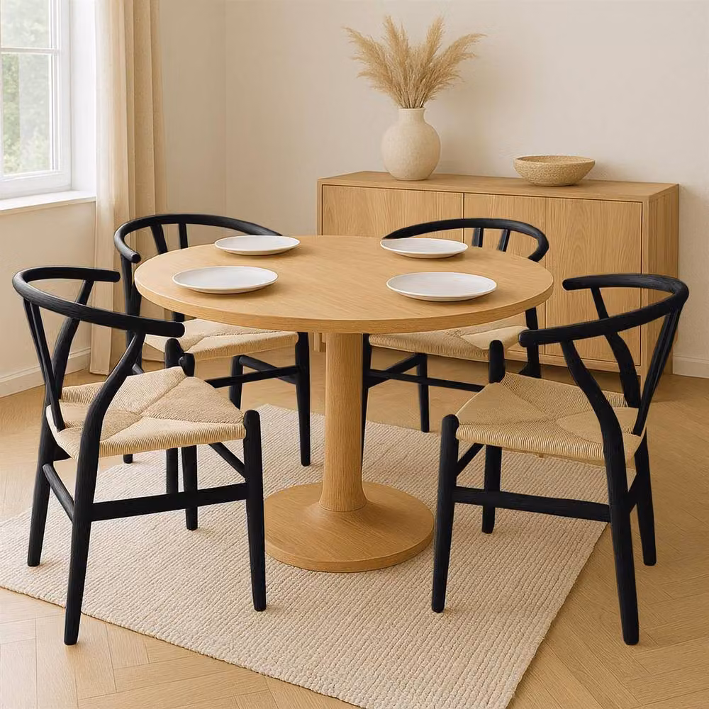 Nicholas Winter Set of 4 Black Beech Wood Scandinavian Style Dining Chairs – 3