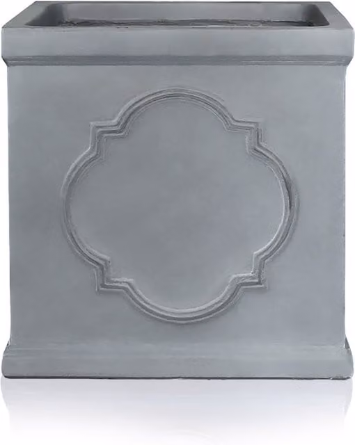 Idealist Grey Reinforced Stone Square Garden Planter, Set of 2, 45 cm, 27 l
