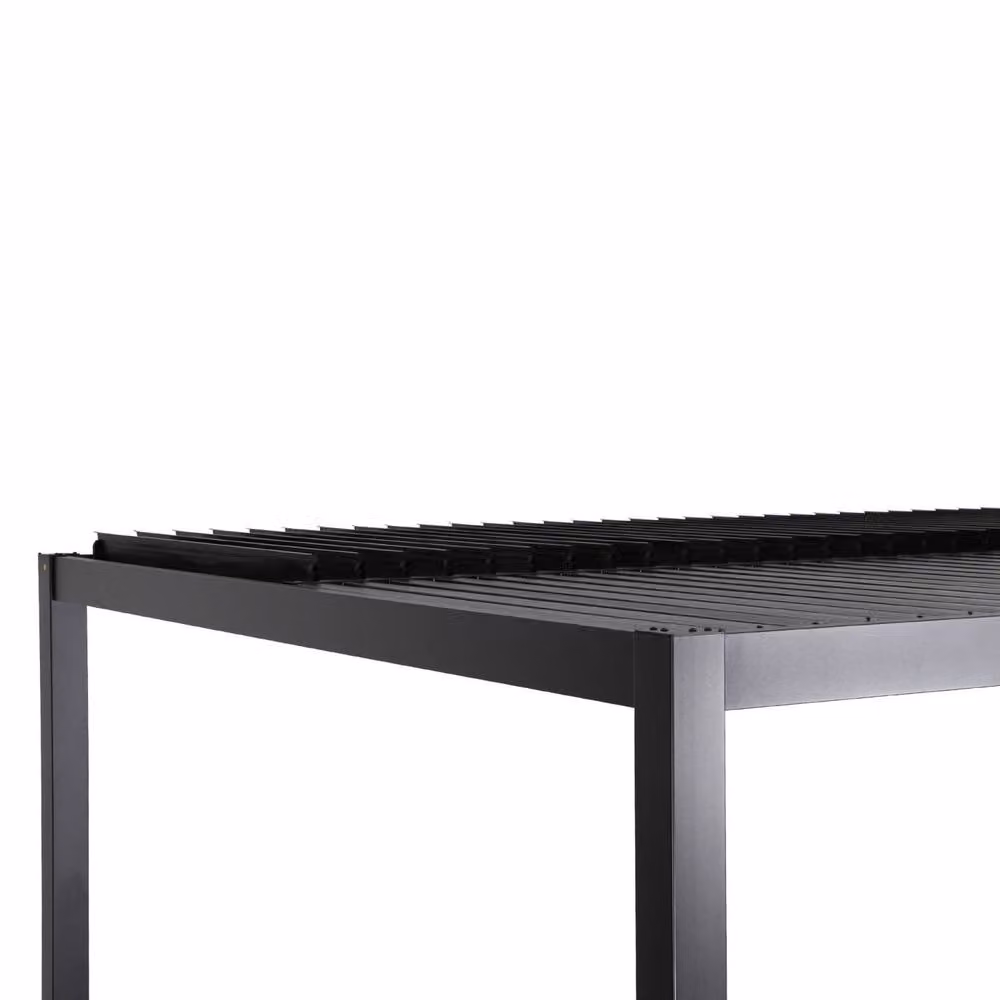 Sweekeet Black Louvered Pergola in Aluminium and Galvanised Steel, W: 400 cm, D: 300 cm, H: 231 cm – 5