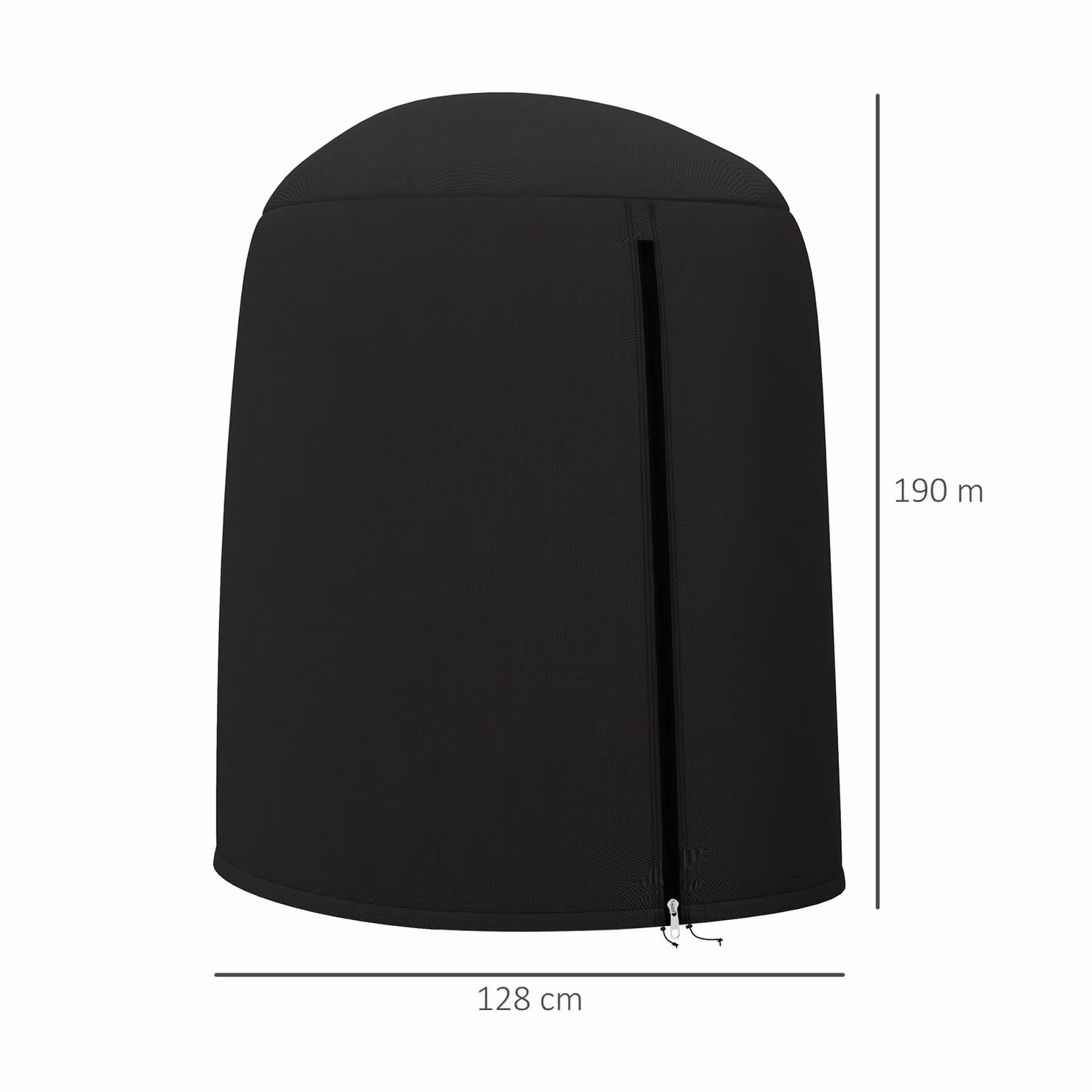 Outsunny Black Waterproof Hanging Egg Chair Cover with Zipper, 420D Oxford Fabric Single Swing Chair Protector, W/D/H: 128 x 128 x 90 cm – 3