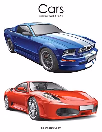 Cars Coloring Book 1, 2 & 3 by Createspace, Multicolour, H: 27.94 cm, W: 21.59 cm