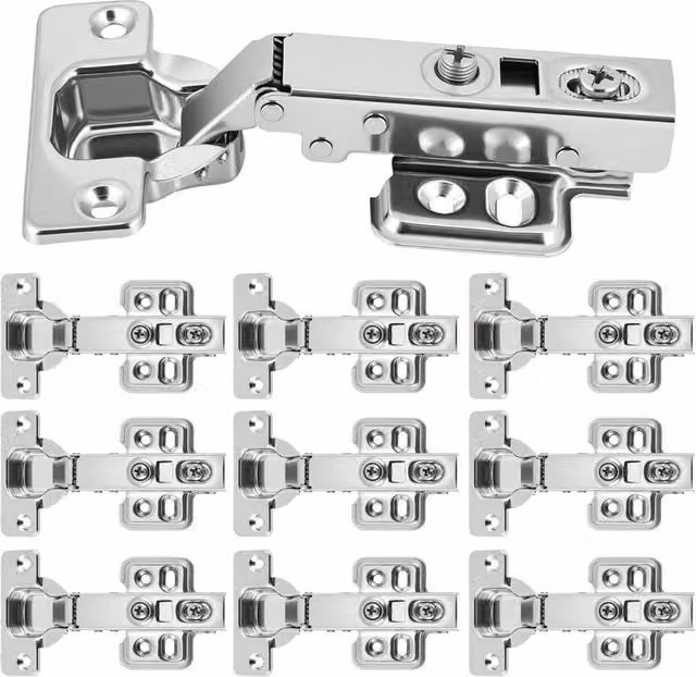 NESTLUNE 20-Piece Soft Close Full Overlay Cabinet Hinges, 35mm, Silver – 1