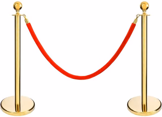 AREBOS Set of 2 Gold Stainless Steel VIP Barrier Demarcation Stands