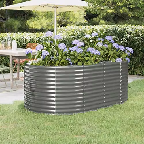 vidaXL Grey Steel Raised Bed – 2