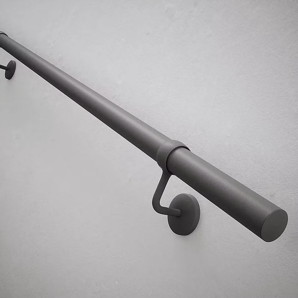 Forgeworks Textured Grey Steel Indoor Modern Stair Handrail Kit, 3.6m – 2