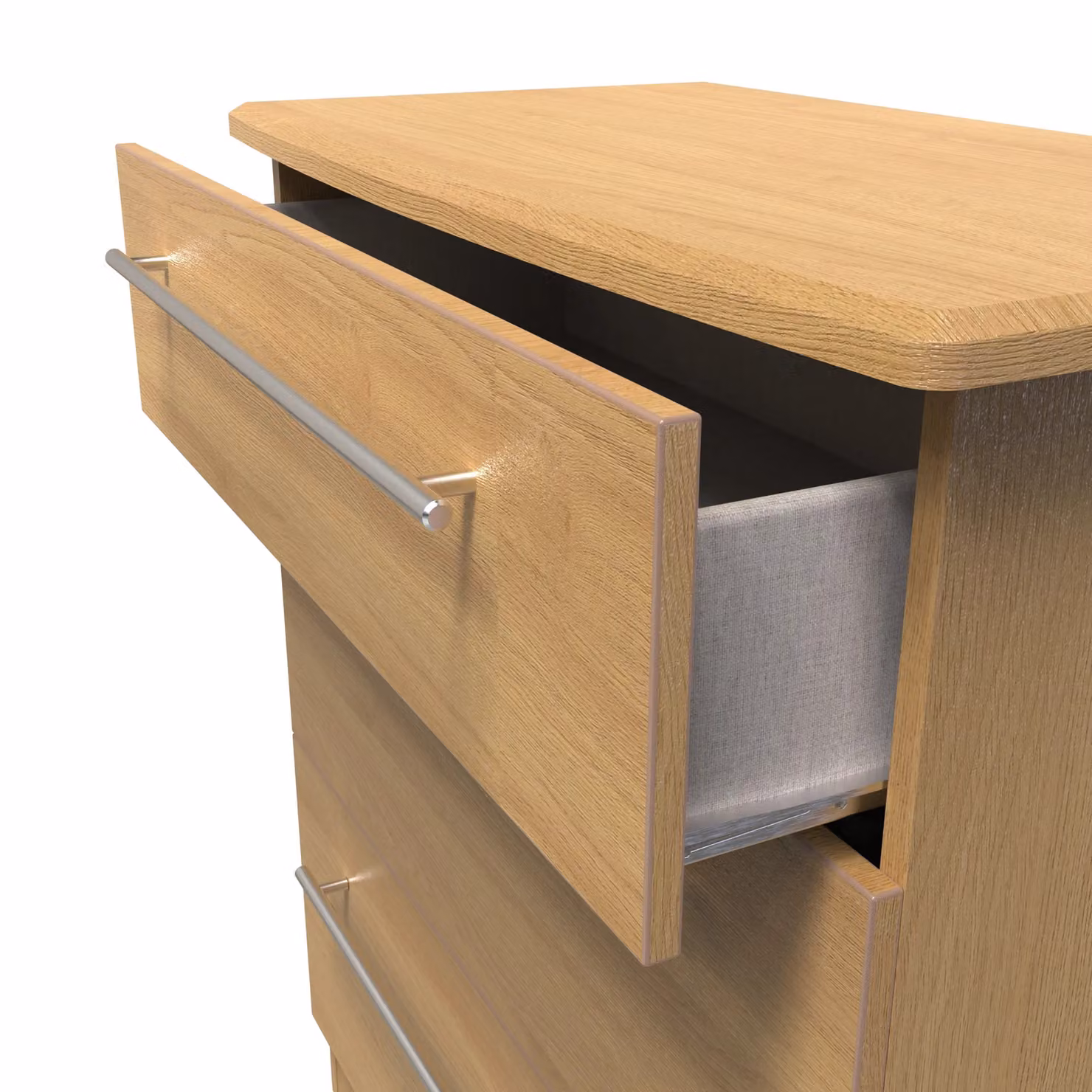 Carlton 3 Drawer Deep Chest in Natural Brown – 3