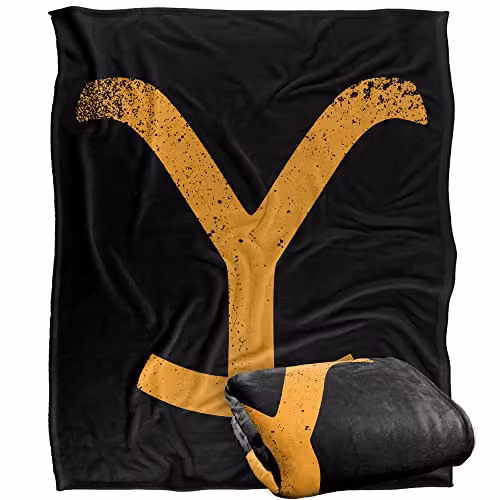 Yellowstone Y Branding Logo Silky Touch Super Soft Fleece Throw Blanket in White, W/D/H: 152 x 127 cm – 1