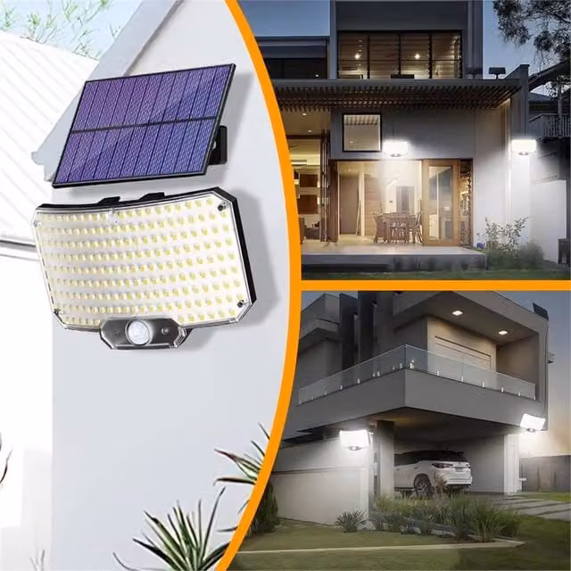 Nordara Solar LED Wall Light with PIR Motion Sensor and Remote Control in White