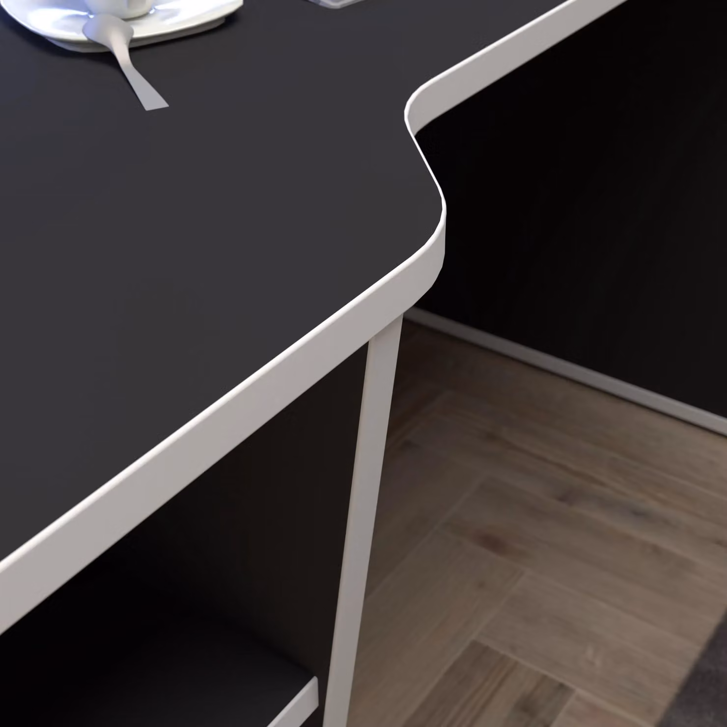 Furniture To Go Loadout Black Gaming Desk with 2 Shelves and Colour Changing LED – 4