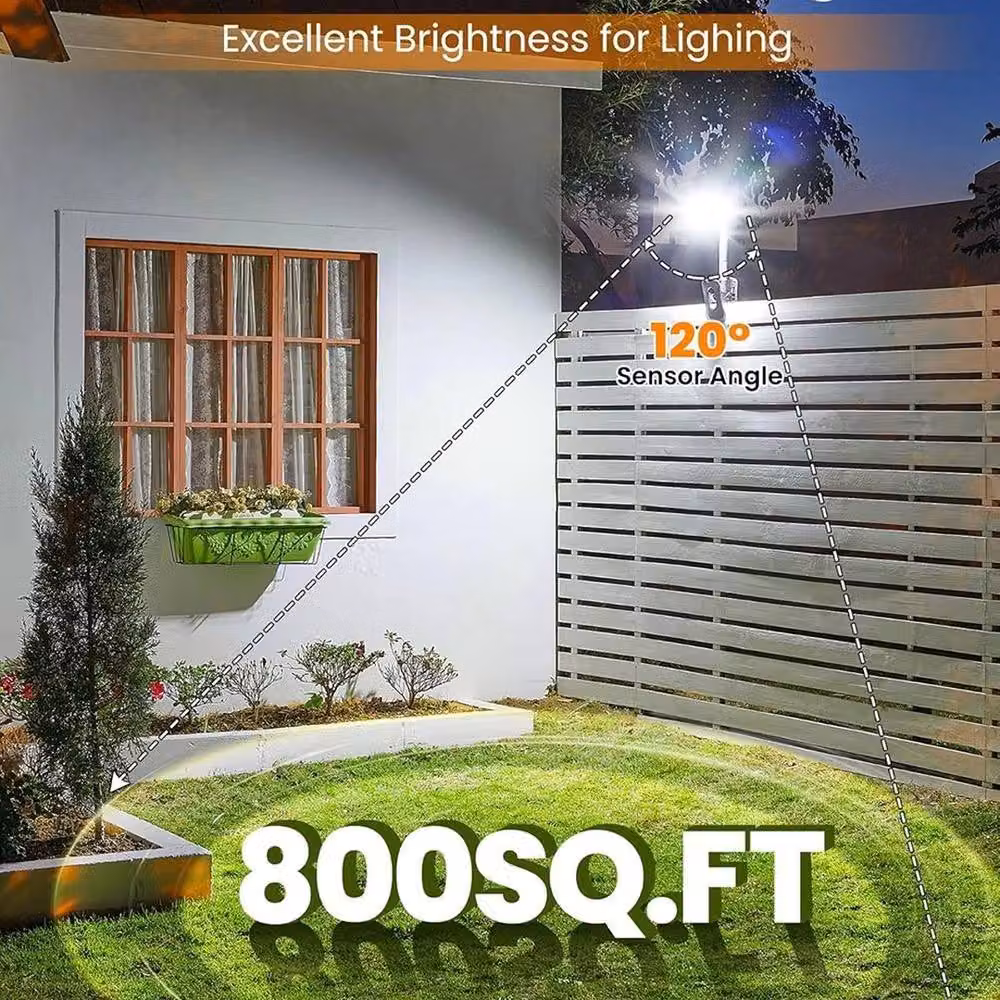 FLAVORA LED Solar Motion Sensor Garden Outdoor Clip On Light in Black – 6