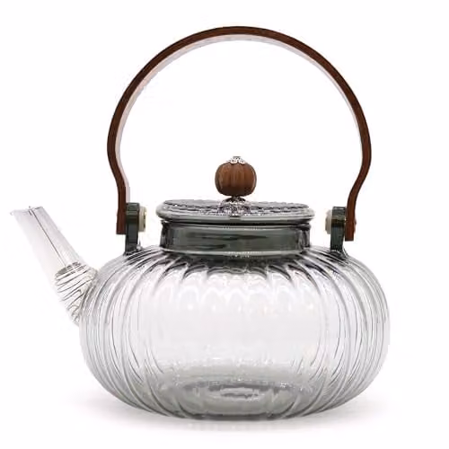 Ancient Wisdom Glass Infuser Teapot with Stainless Steel Filter, Anthracite, 950ml – 1