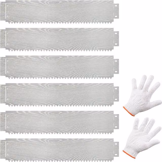 Gymax 6-Pack 600 cm Galvanised Metal Landscape Edging and No-Dig Tree Fence Set in Silver – 1