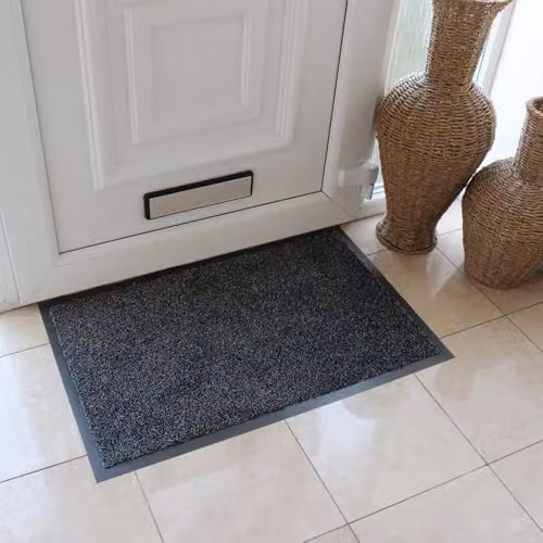 JVL Admiral Microfibre Barrier Doormat, Charcoal Grey, W: 50 cm, D: 80 cm, H: 0.5 cm – 2