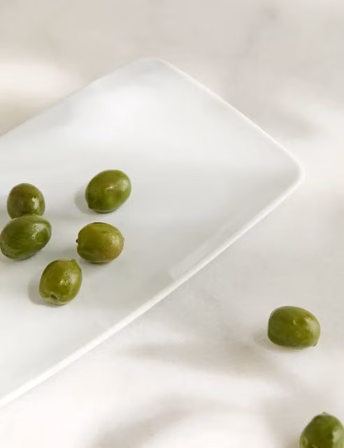 M&S Maxim Small Rounded Rectangular White Porcelain Platter