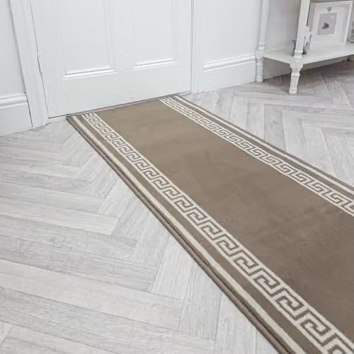 runrug Hand Tufted Hallway Runner Rug in Brown, W/D/H: 60 x 150 x 0.9 cm – 1
