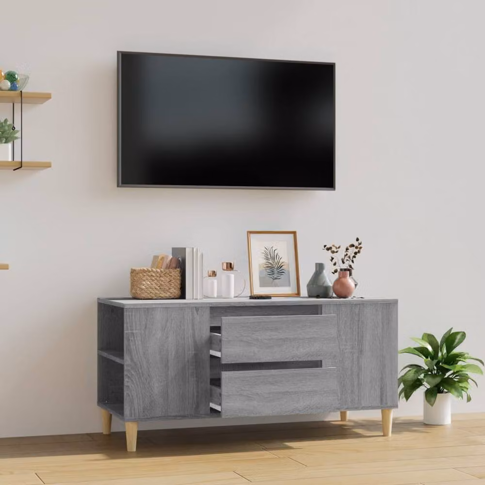 Berkfield Home Grey Sonoma TV Cabinet in Engineered Wood W/D/H: 102 x 44.5 x 50 cm – 2