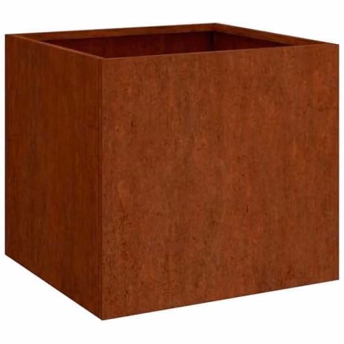 vidaXL Brown Steel Planter Tub W/D/H: 32 x 30 x 29 cm