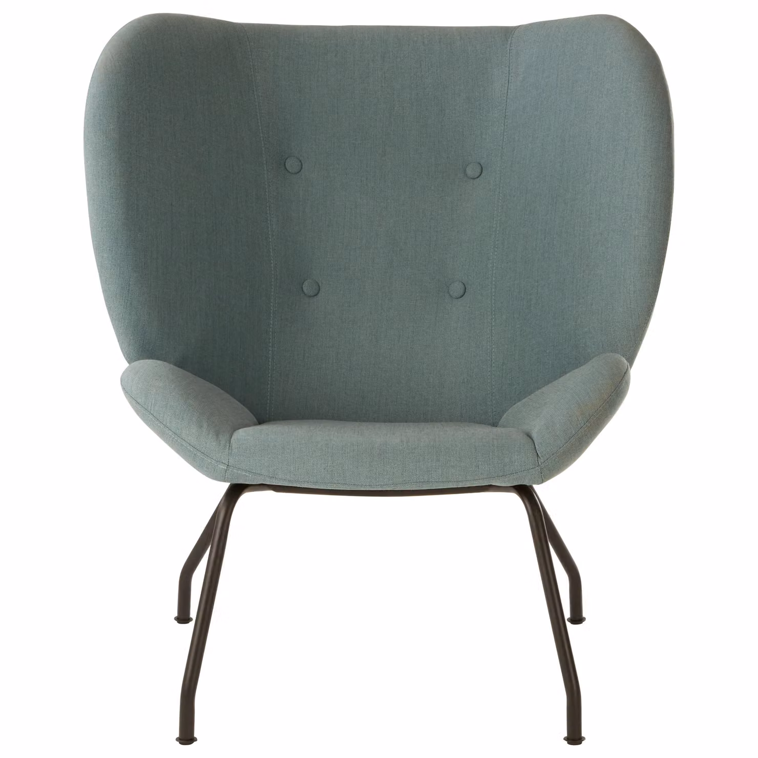 Orsina Green Fabric Lounge Chair with Metal Frame and Armrests – 3