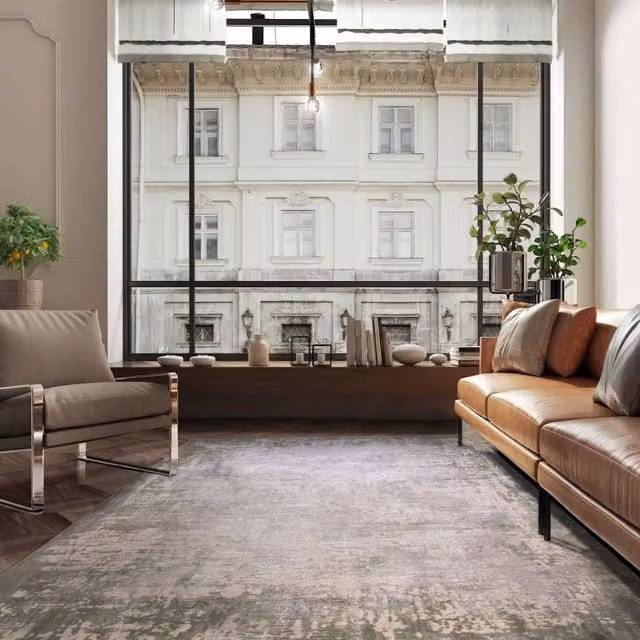 The Rug Shop UK Green Modern Abstract Easy To Clean Area Rug W: 240 cm, D: 340 cm