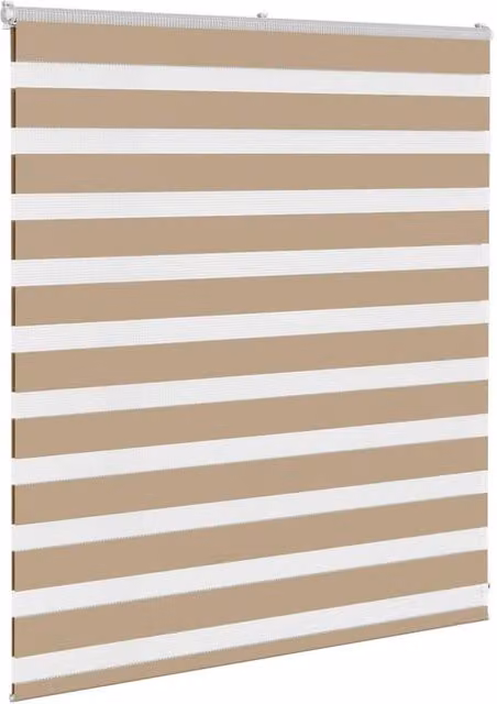Berkfield Home Elegant Zebra Blind in Sand and Brown, W: 135 cm, H: 100 cm