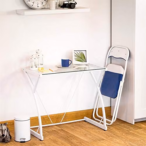 Harbour Housewares Padded Folding Chair in Blue – 3