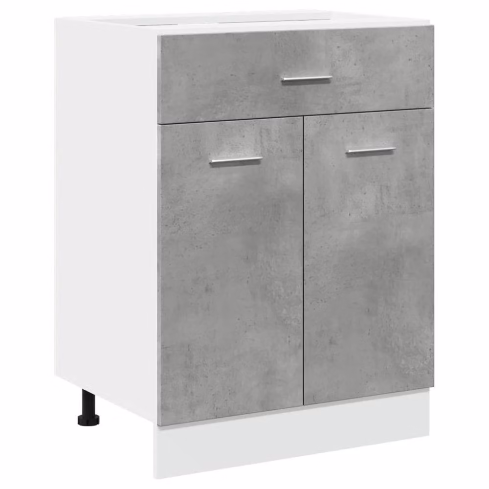 Berkfield Home Lyon Concrete Grey Freestanding Drawer Bottom Cabinet W: 60 cm, D: 46 cm, H: 81.5 cm – 2