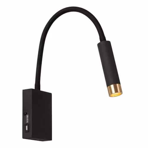 Lucide Alec LED Wall Spotlight in Black with G9 Bulb and Interchangeable Rings – 1