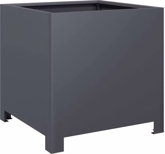 Berkfield Home Steel Garden Planter Tub in Anthracite, W/D/H: 40 x 40 x 40 cm