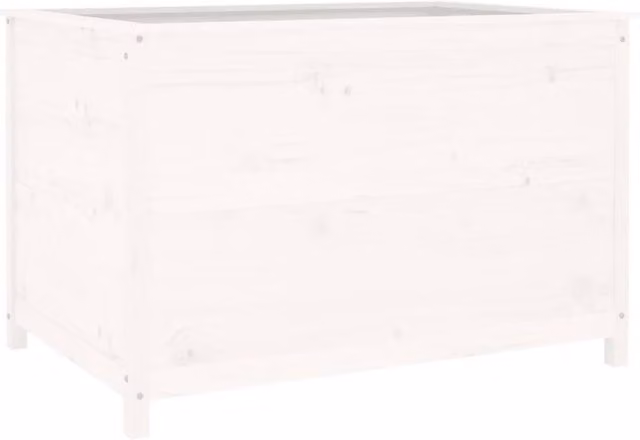 Berkfield Home Garden White Solid Wood Pine Raised Bed W/D/H: 119.5 x 82.5 x 78 cm – 1