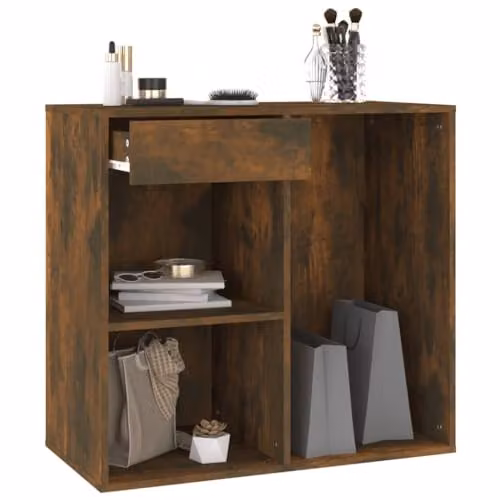 vidaXL Modern Cosmetic Cabinet in Smoked Oak, W/D/H: 80 x 40 x 75 cm – 5