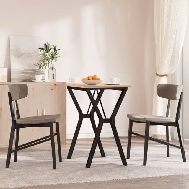 Berkfield Home Y-Frame Dining Table Legs in Black Steel, W/D/H: 60 x 40 x 73 cm