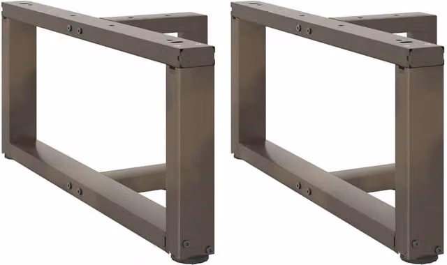 Berkfield Home T-Shaped Coffee Table Legs, 2 Piece Set, Black Matt Steel, W/D/H: 70 x 25 x 31 cm